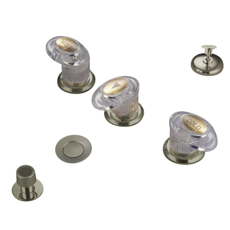 Kingston Brass 3-Handle Bidet Faucet W/ Brass Pop-Up, Brushed Nickel KB6318LL